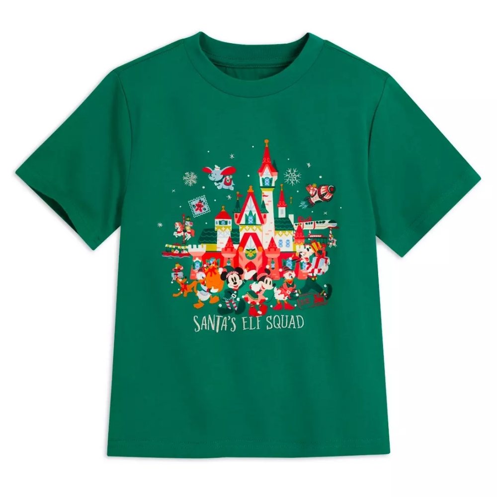 Mickey Mouse and Friends Fantasyland Castle Holiday T-Shirt for Kids ❄️🏰✨️